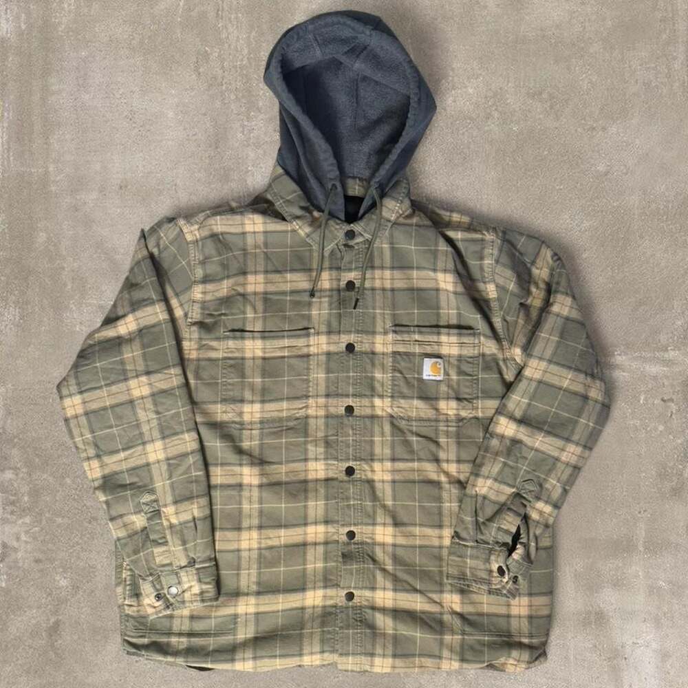 Carhartt Rugged Flex Relaxed Fit Fleece-Lined Hooded Plaid Shirt Jacket